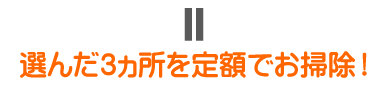 選んだ3ヵ所を定額でお掃除！